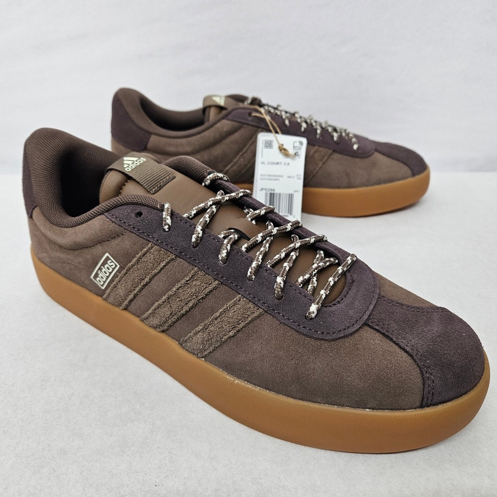 Adidas VL Court 3.0 Skateboarding Shoes JP5294 Brown Suede Gum Men's Size 11